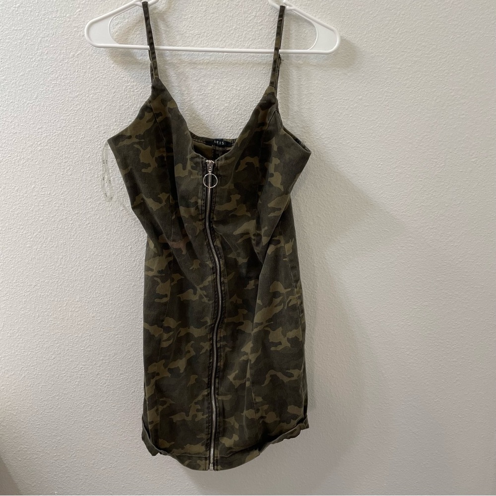 Iris camouflage mini dress green small